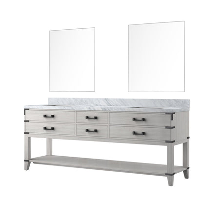 Norwalk 84 in W x 22 in D White Oak Double Bath Vanity