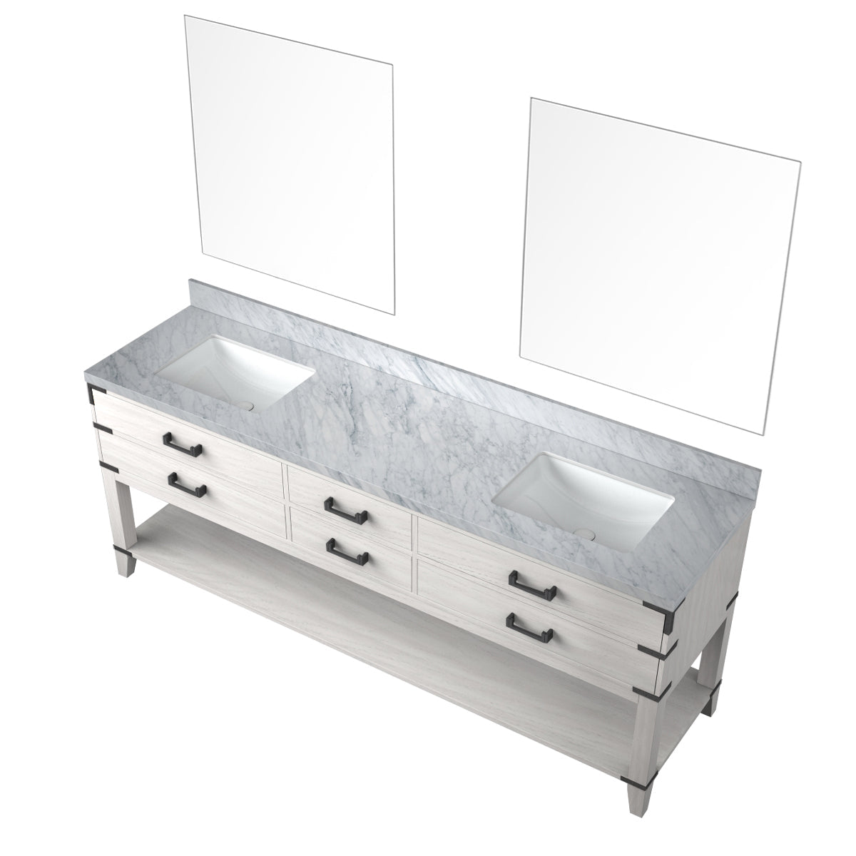 Norwalk 84 in W x 22 in D White Oak Double Bath Vanity