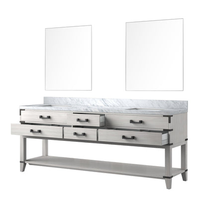 Norwalk 84 in W x 22 in D White Oak Double Bath Vanity