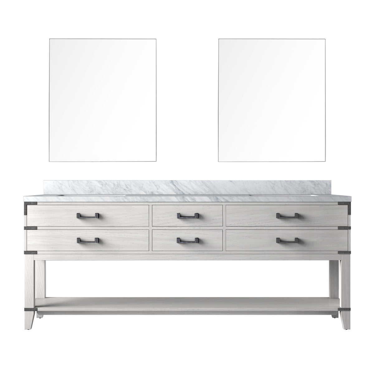 Norwalk 84 in W x 22 in D White Oak Double Bath Vanity