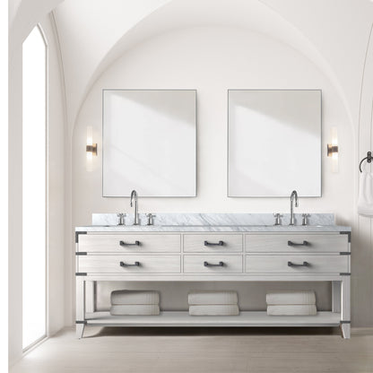 Norwalk 84 in W x 22 in D White Oak Double Bath Vanity