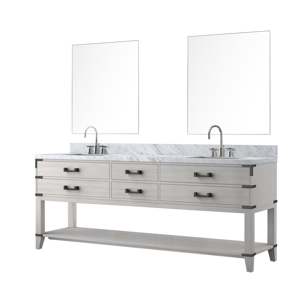 Norwalk 84 in W x 22 in D White Oak Double Bath Vanity