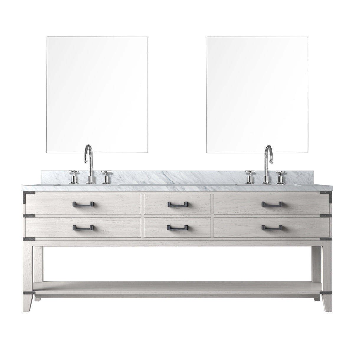 Norwalk 84 in W x 22 in D White Oak Double Bath Vanity