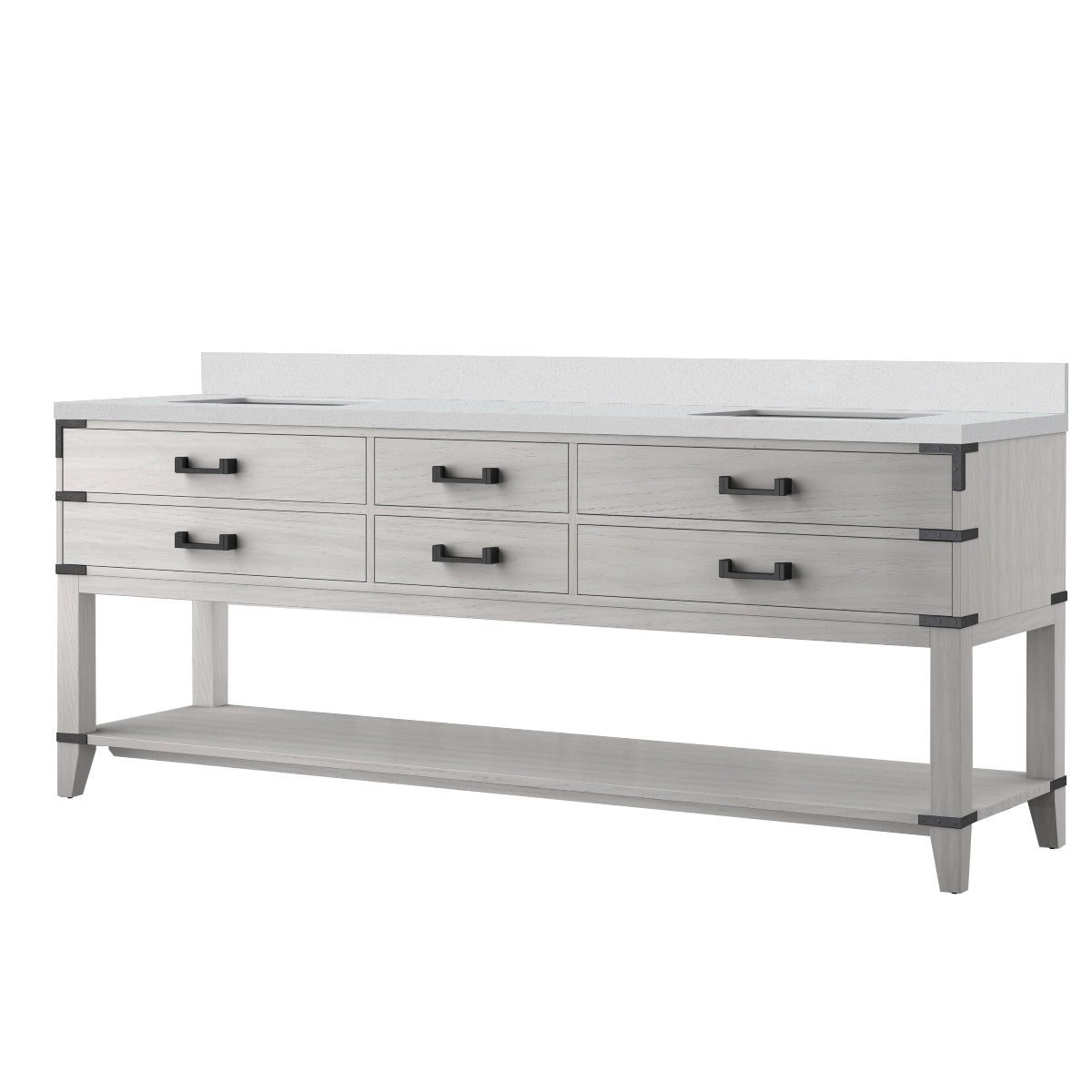 Norwalk 84 in W x 22 in D White Oak Double Bath Vanity