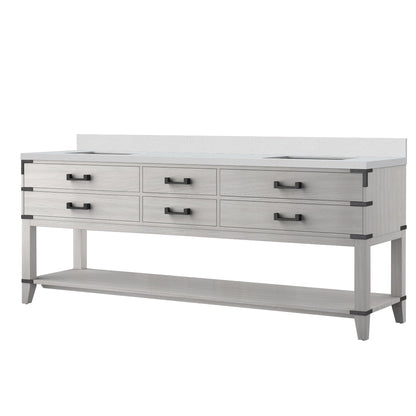 Norwalk 84 in W x 22 in D White Oak Double Bath Vanity