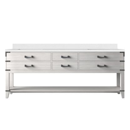 Norwalk 84 in W x 22 in D White Oak Double Bath Vanity