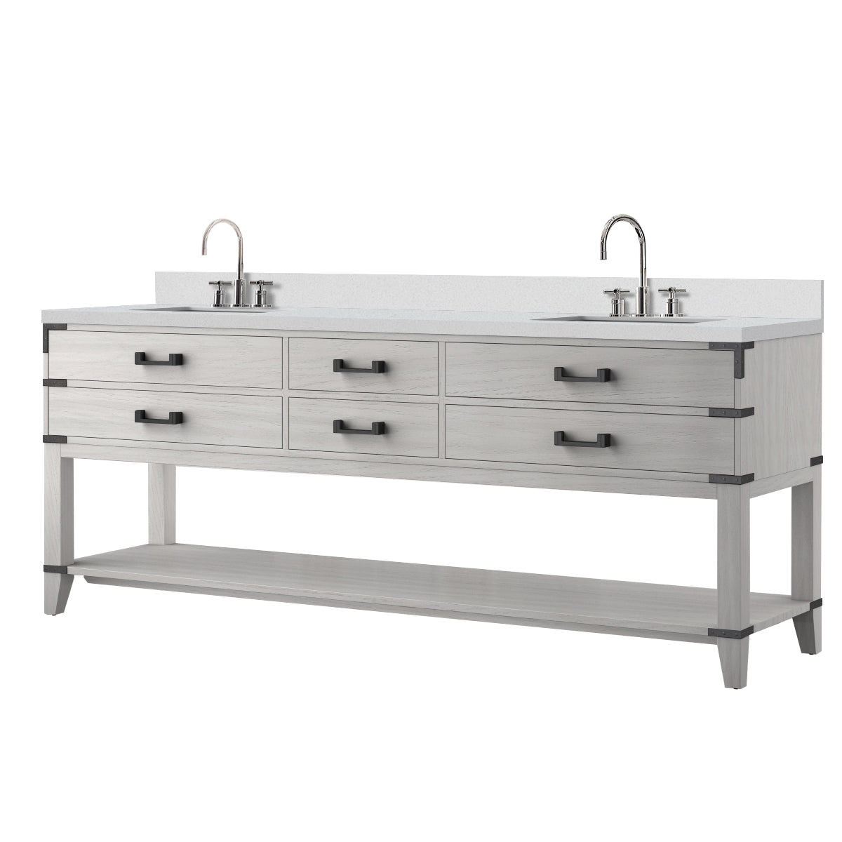 Norwalk 84 in W x 22 in D White Oak Double Bath Vanity
