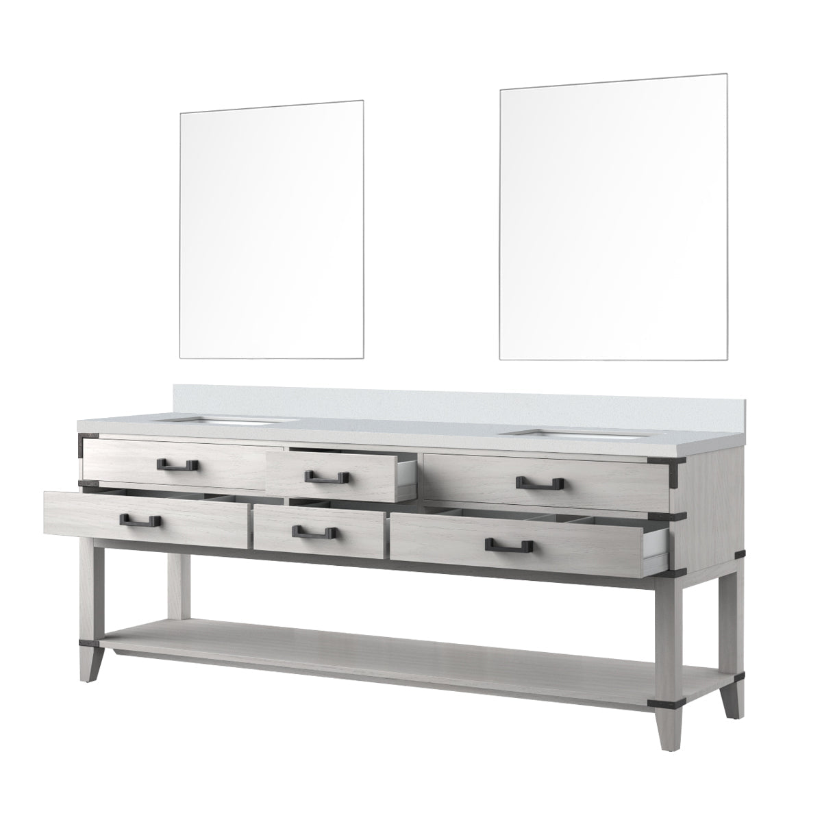 Norwalk 84 in W x 22 in D White Oak Double Bath Vanity