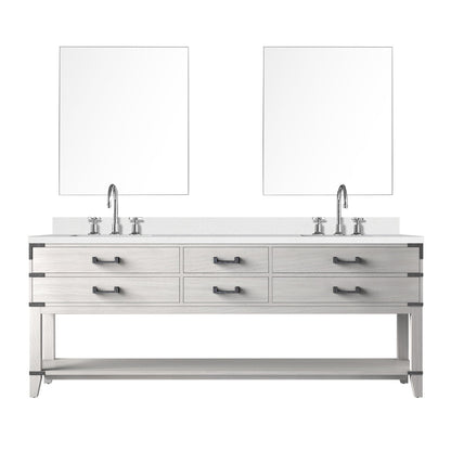 Norwalk 84 in W x 22 in D White Oak Double Bath Vanity