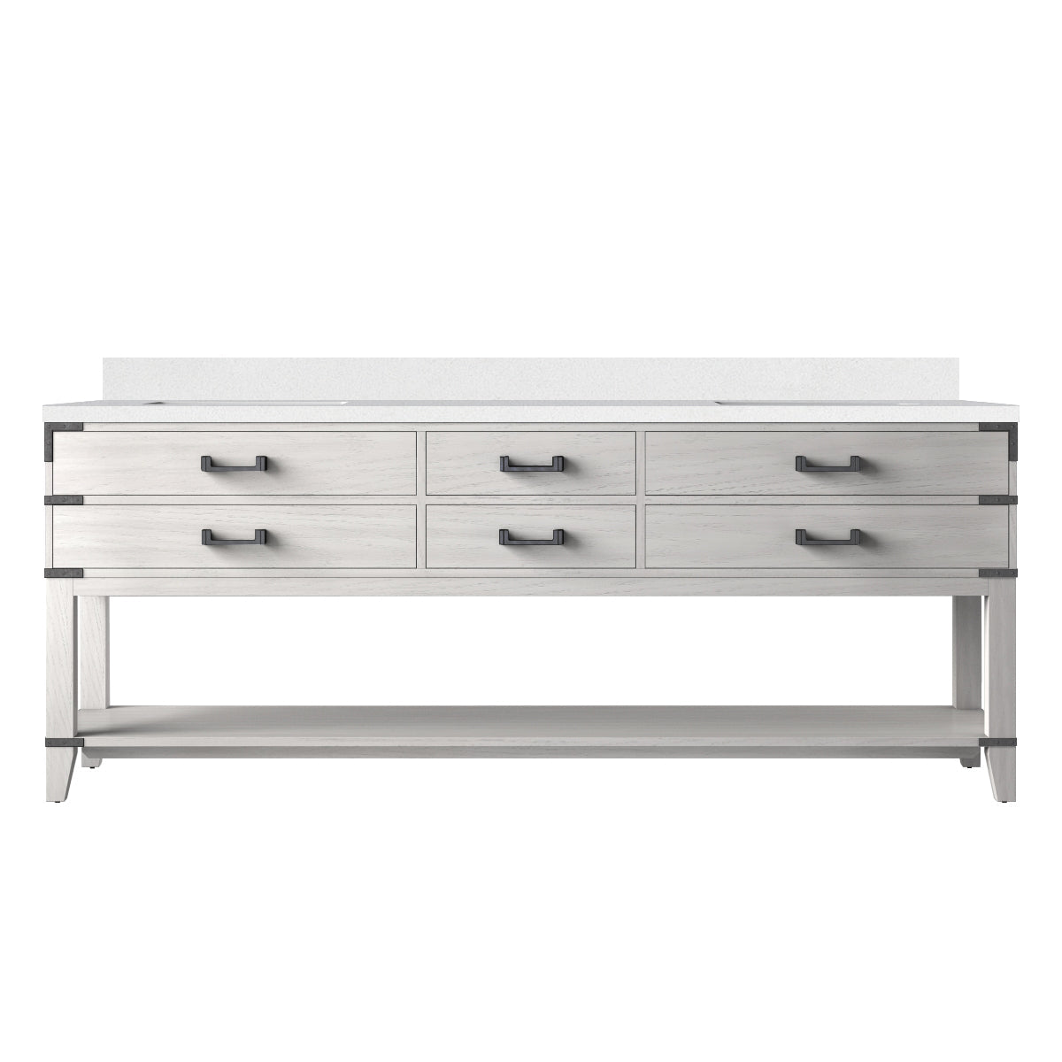 Norwalk 84 in W x 22 in D White Oak Double Bath Vanity
