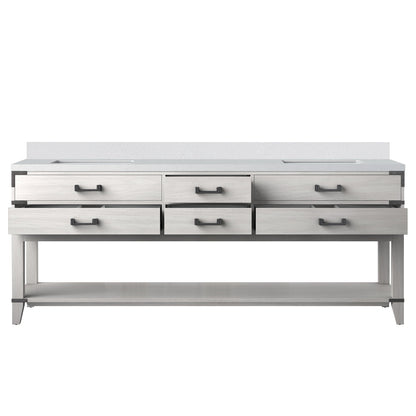 Norwalk 84 in W x 22 in D White Oak Double Bath Vanity