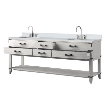 Norwalk 84 in W x 22 in D White Oak Double Bath Vanity