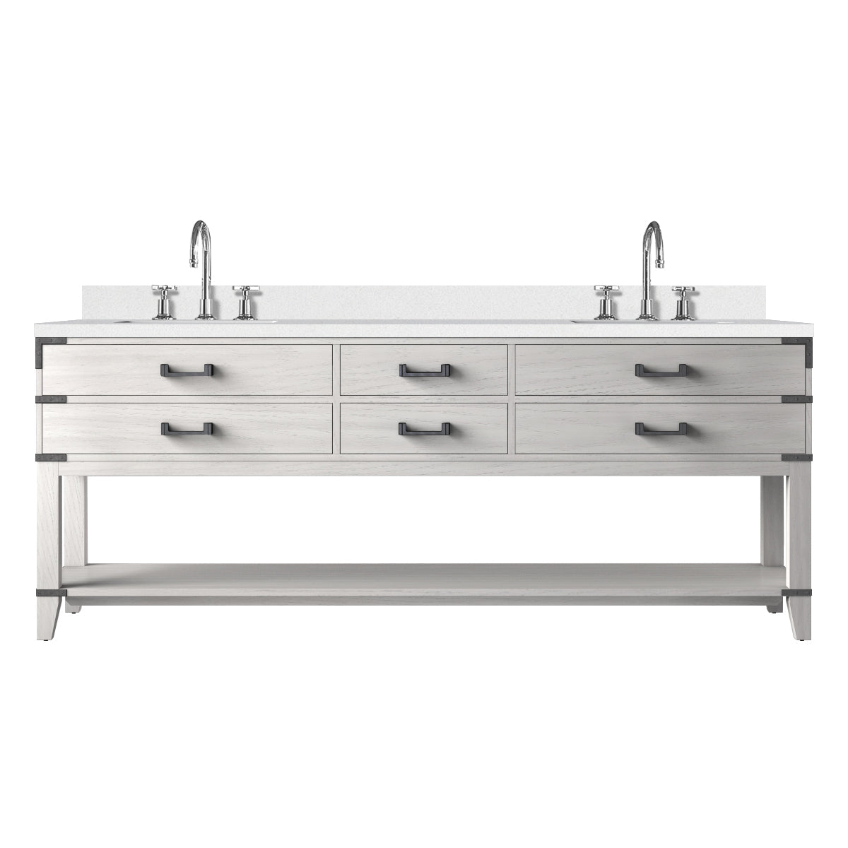Norwalk 84 in W x 22 in D White Oak Double Bath Vanity