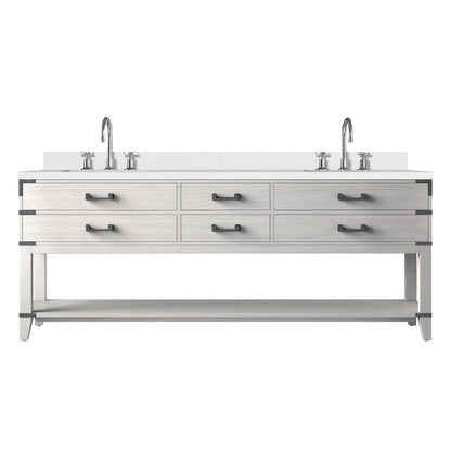 Norwalk 84 in W x 22 in D White Oak Double Bath Vanity