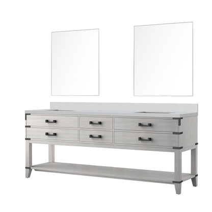 Norwalk 84 in W x 22 in D White Oak Double Bath Vanity