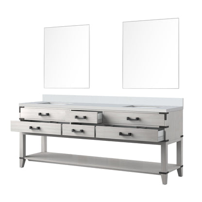 Norwalk 84 in W x 22 in D White Oak Double Bath Vanity