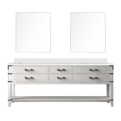 Norwalk 84 in W x 22 in D White Oak Double Bath Vanity