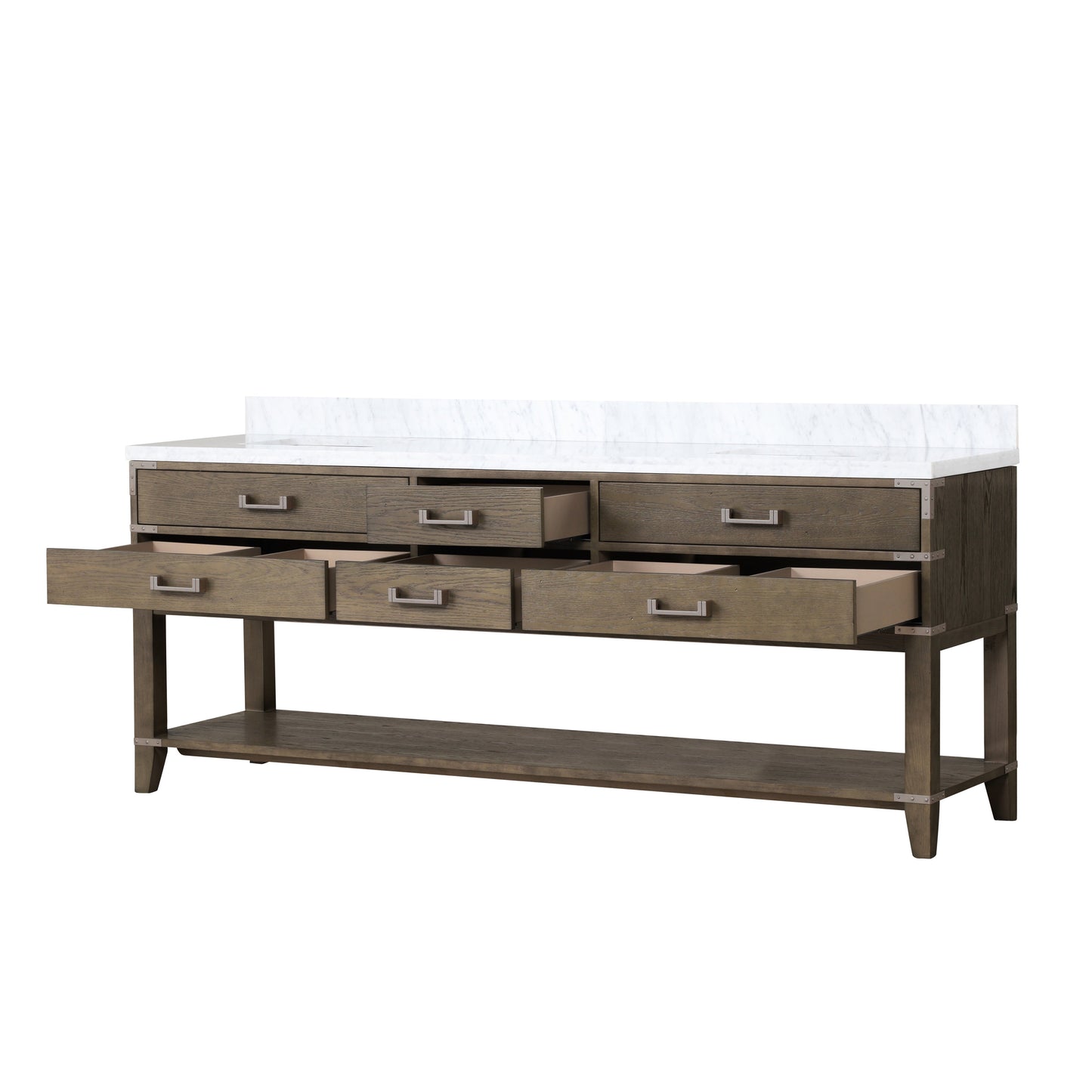 Norwalk 84 in W x 22 in D Grey Oak Double Bath Vanity