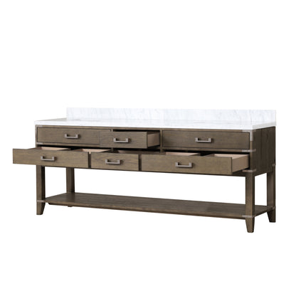 Norwalk 84 in W x 22 in D Grey Oak Double Bath Vanity