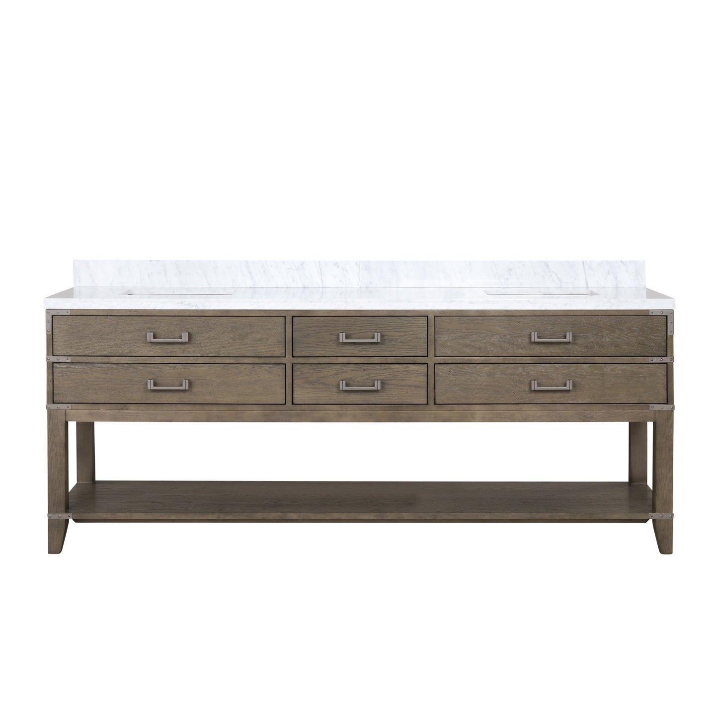 Norwalk 84 in W x 22 in D Grey Oak Double Bath Vanity