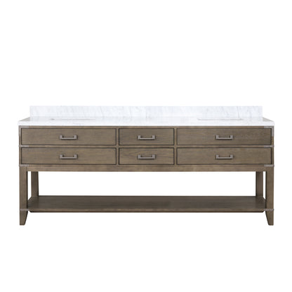 Norwalk 84 in W x 22 in D Grey Oak Double Bath Vanity