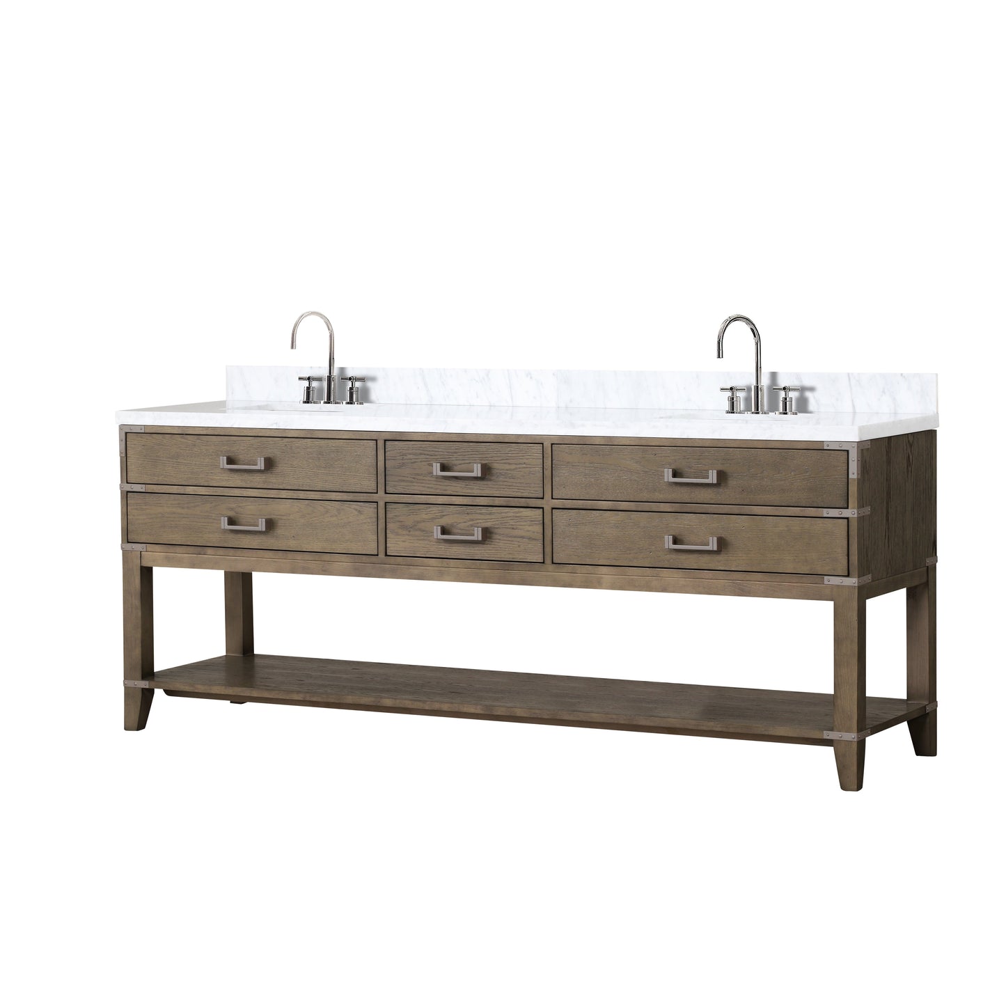 Norwalk 84 in W x 22 in D Grey Oak Double Bath Vanity