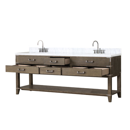 Norwalk 84 in W x 22 in D Grey Oak Double Bath Vanity