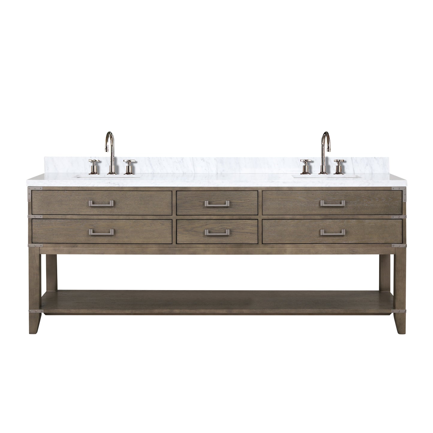 Norwalk 84 in W x 22 in D Grey Oak Double Bath Vanity