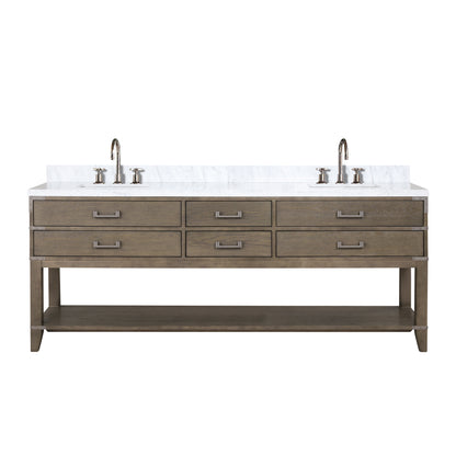 Norwalk 84 in W x 22 in D Grey Oak Double Bath Vanity