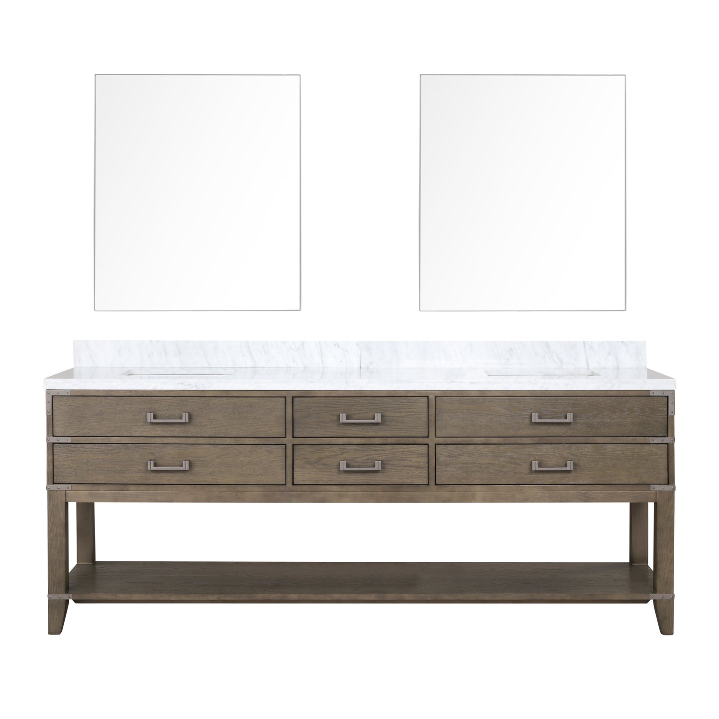 Norwalk 84 in W x 22 in D Grey Oak Double Bath Vanity