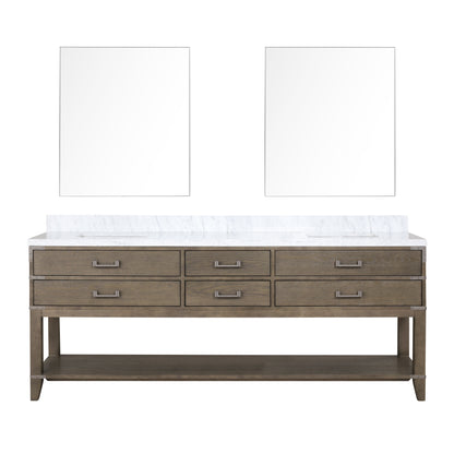 Norwalk 84 in W x 22 in D Grey Oak Double Bath Vanity