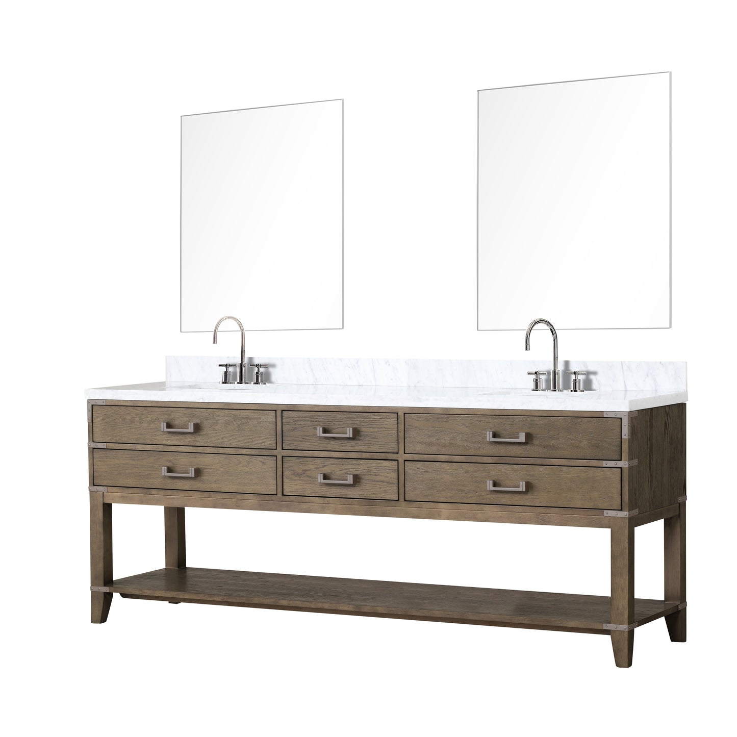 Norwalk 84 in W x 22 in D Grey Oak Double Bath Vanity