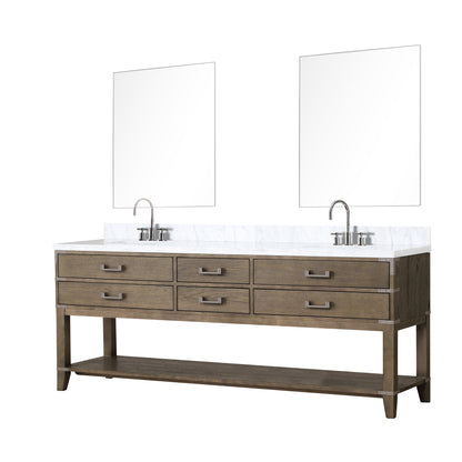 Norwalk 84 in W x 22 in D Grey Oak Double Bath Vanity