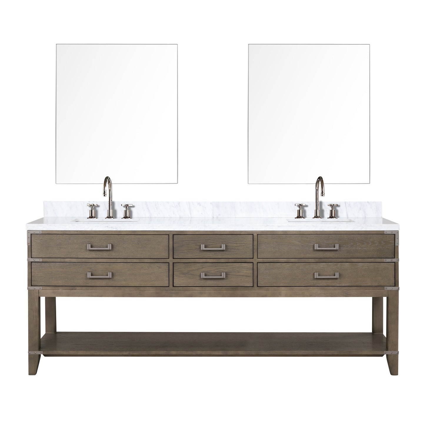 Norwalk 84 in W x 22 in D Grey Oak Double Bath Vanity