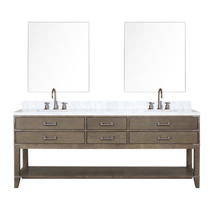 Norwalk 84 in W x 22 in D Grey Oak Double Bath Vanity