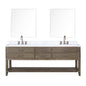 Norwalk 84 in W x 22 in D Grey Oak Double Bath Vanity