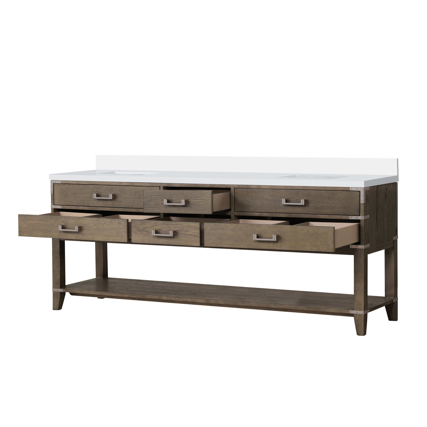 Norwalk 84 in W x 22 in D Grey Oak Double Bath Vanity