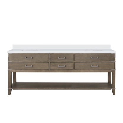 Norwalk 84 in W x 22 in D Grey Oak Double Bath Vanity