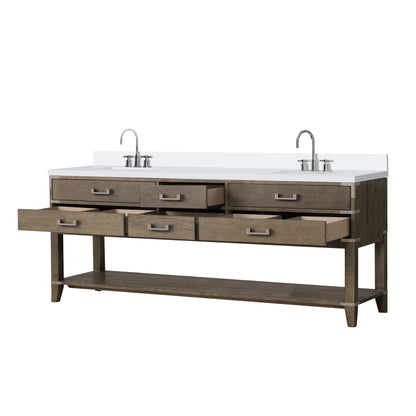 Norwalk 84 in W x 22 in D Grey Oak Double Bath Vanity