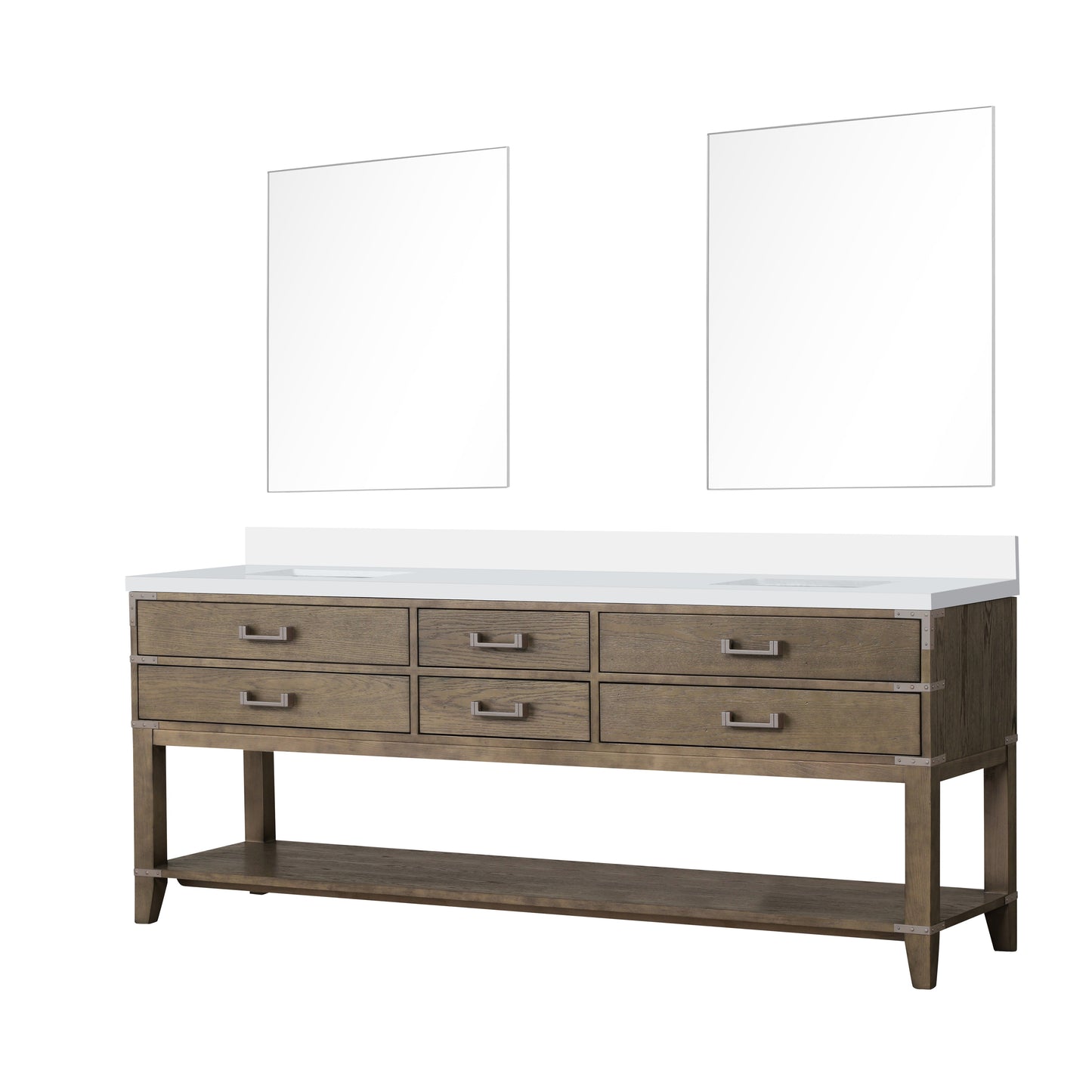 Norwalk 84 in W x 22 in D Grey Oak Double Bath Vanity