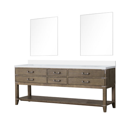 Norwalk 84 in W x 22 in D Grey Oak Double Bath Vanity