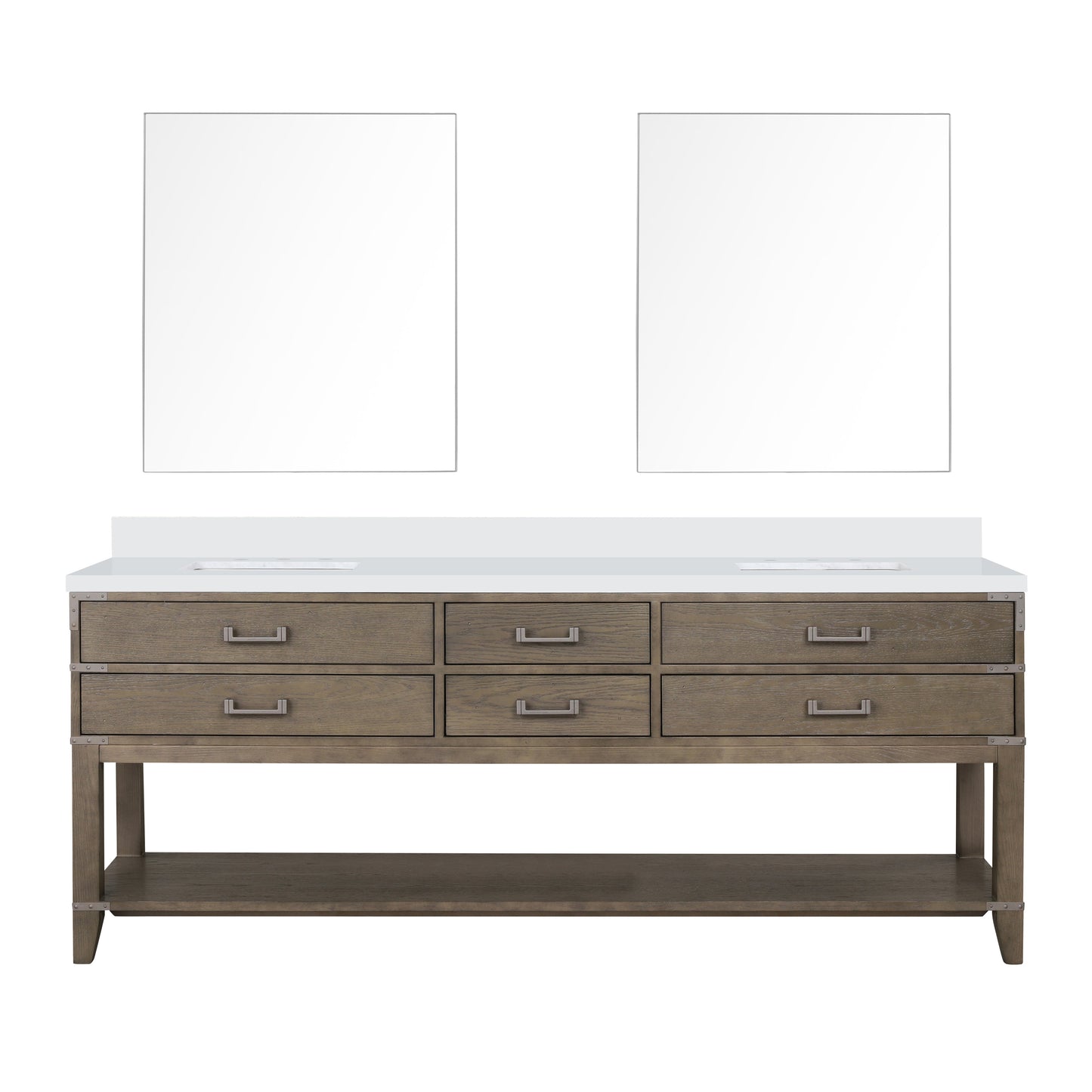 Norwalk 84 in W x 22 in D Grey Oak Double Bath Vanity