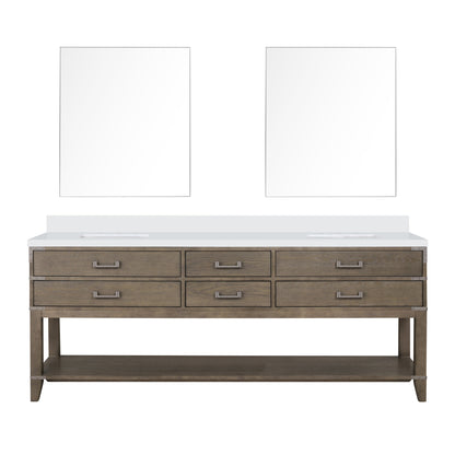 Norwalk 84 in W x 22 in D Grey Oak Double Bath Vanity