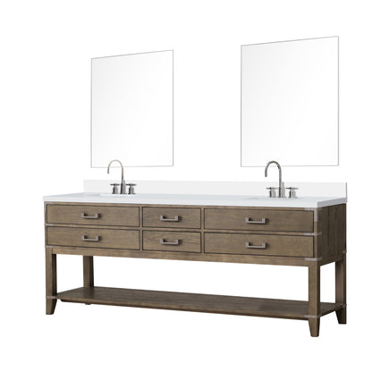 Norwalk 84 in W x 22 in D Grey Oak Double Bath Vanity