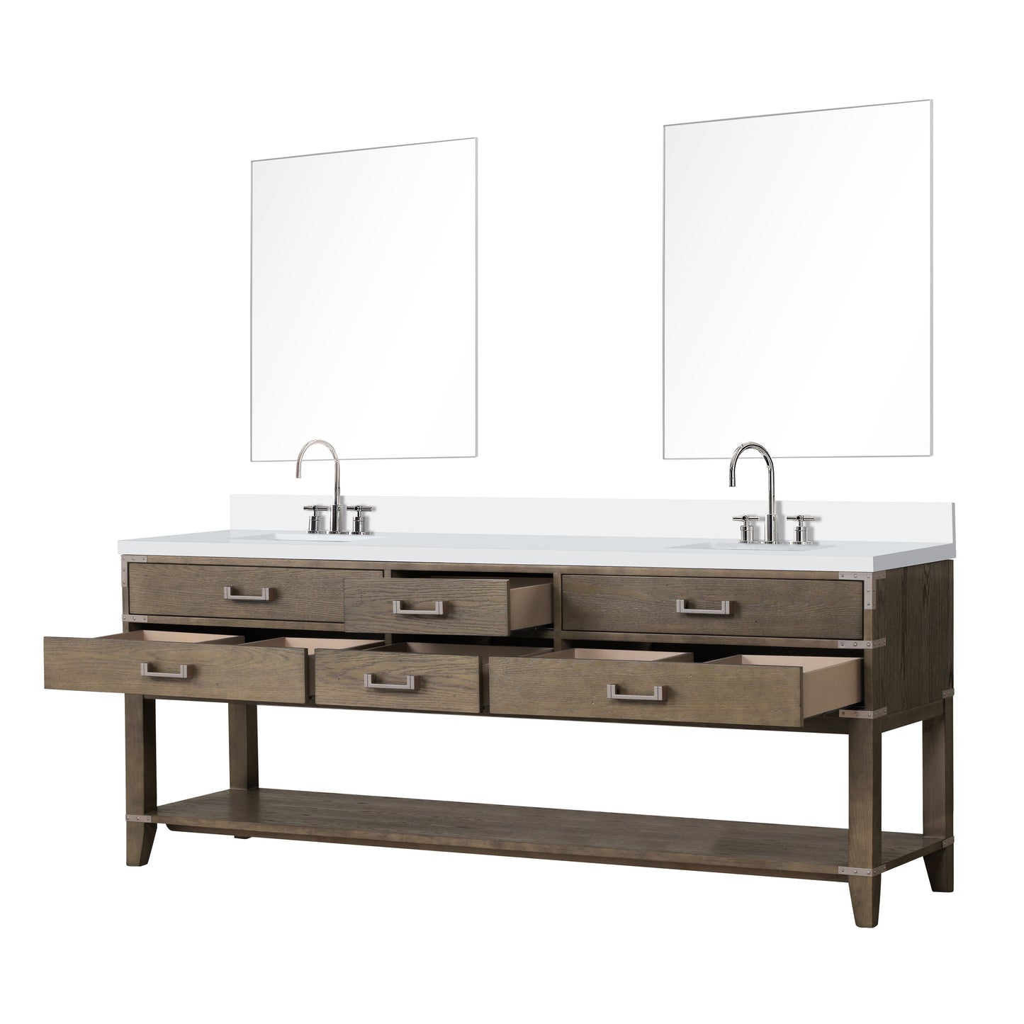 Norwalk 84 in W x 22 in D Grey Oak Double Bath Vanity