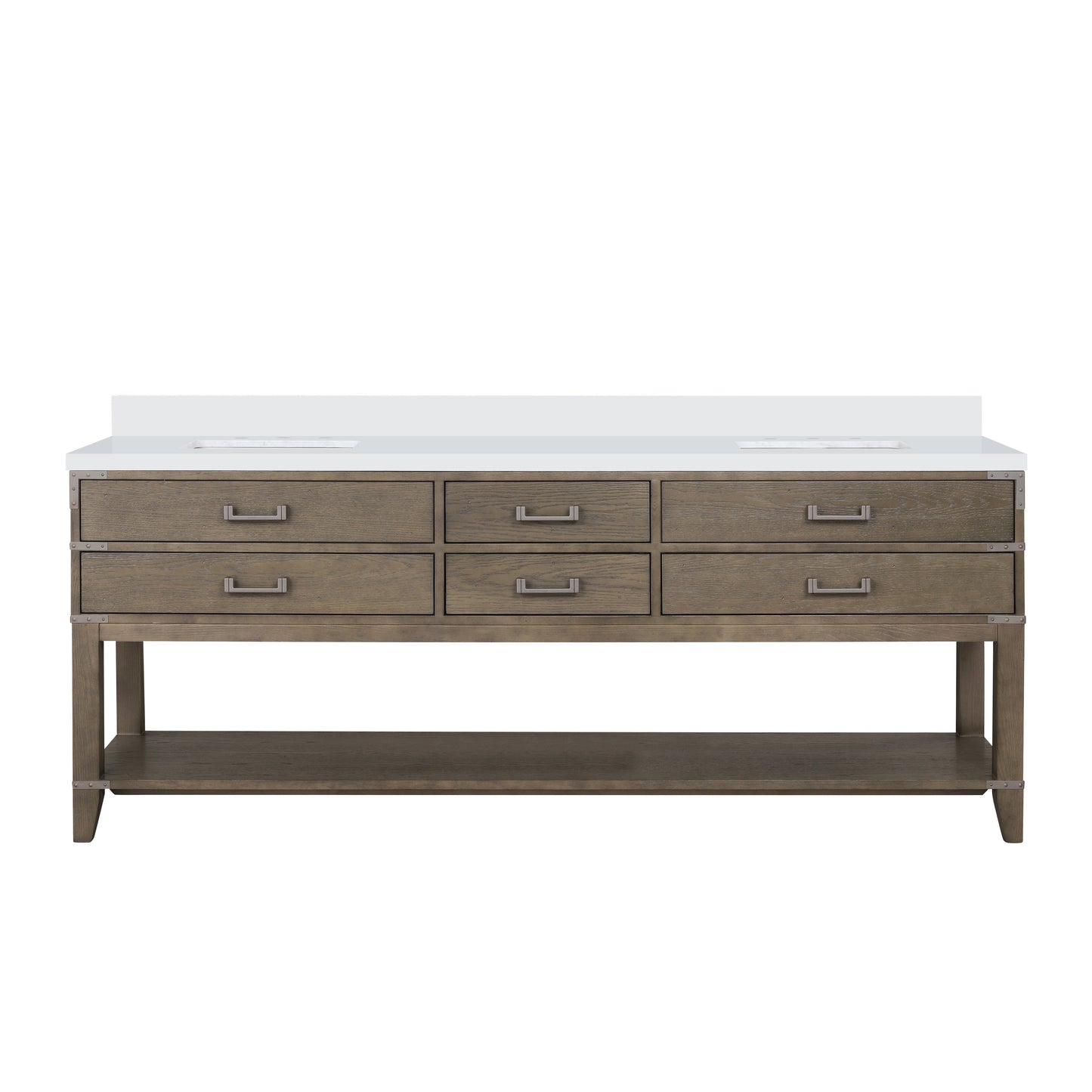 Norwalk 84 in W x 22 in D Grey Oak Double Bath Vanity
