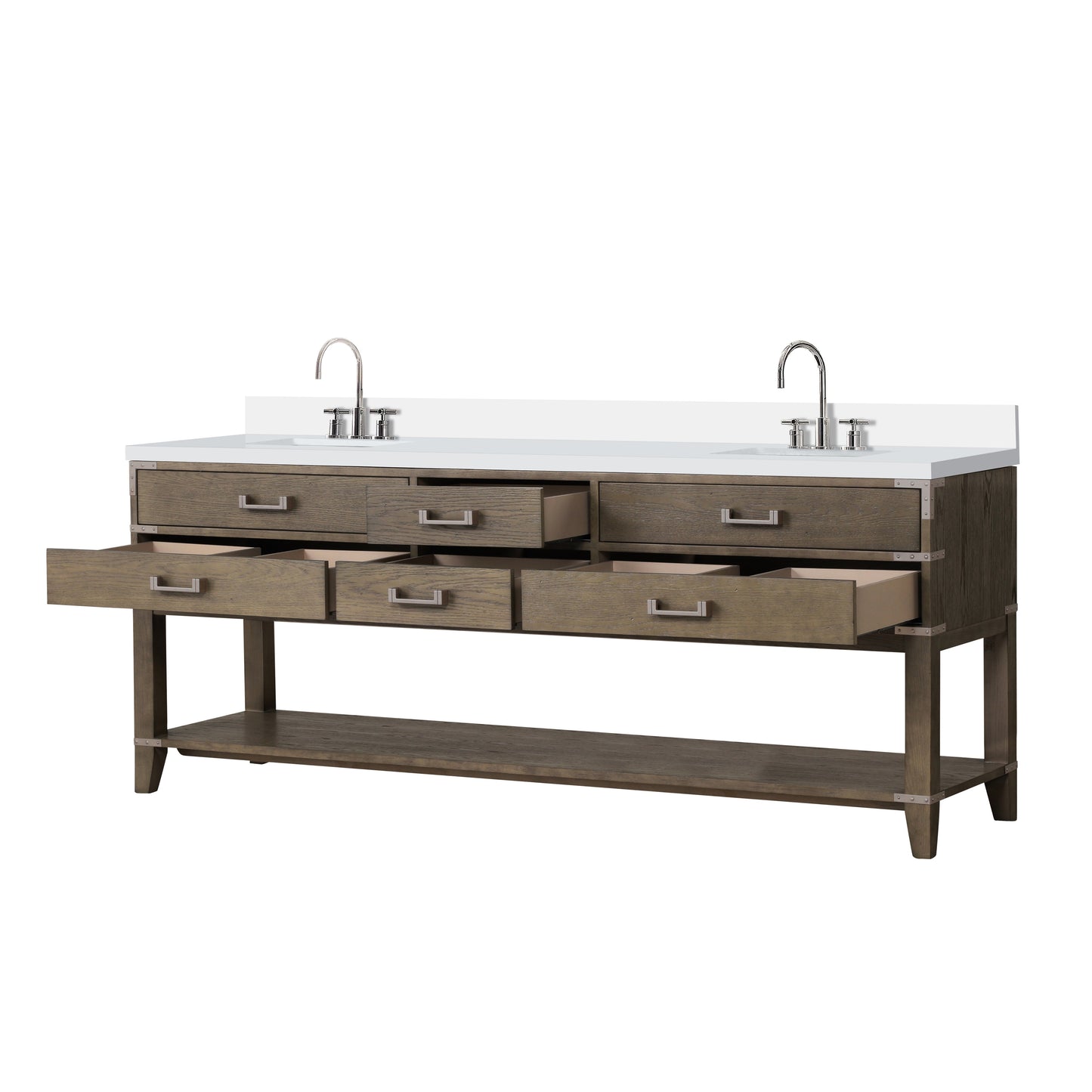 Norwalk 84 in W x 22 in D Grey Oak Double Bath Vanity
