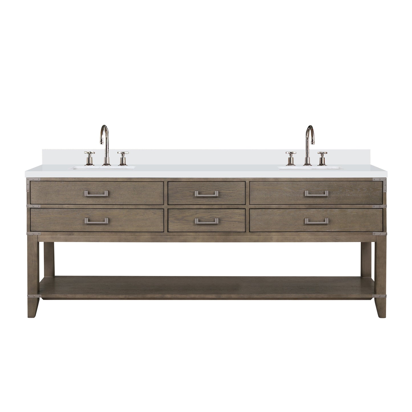 Norwalk 84 in W x 22 in D Grey Oak Double Bath Vanity
