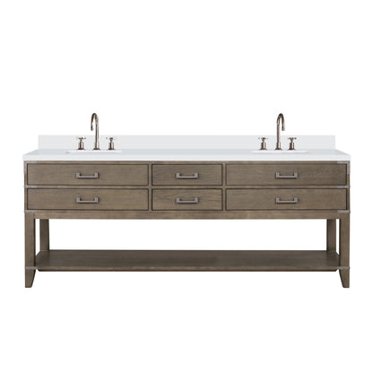 Norwalk 84 in W x 22 in D Grey Oak Double Bath Vanity