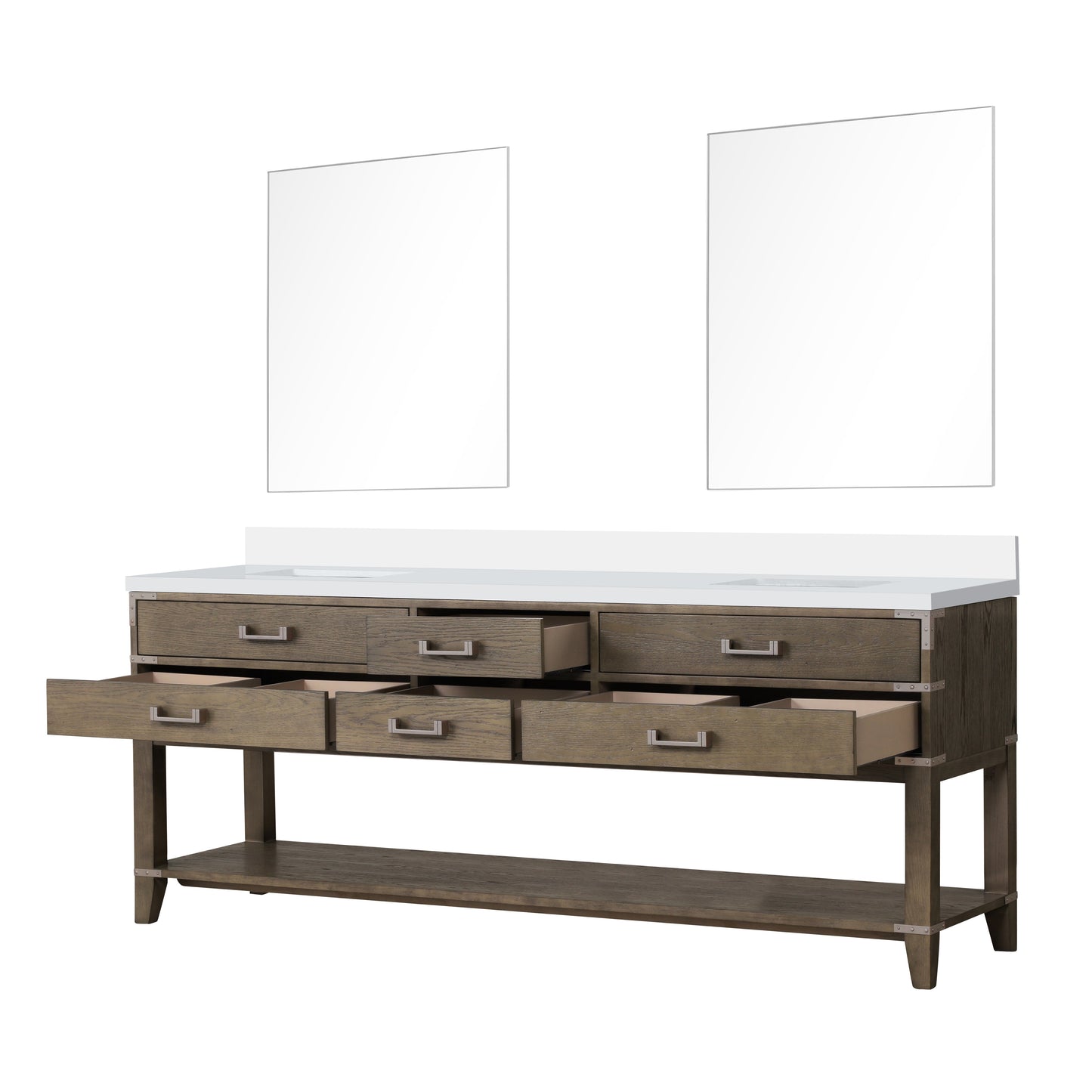 Norwalk 84 in W x 22 in D Grey Oak Double Bath Vanity